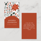 Rode kerst in botanische en arch Berry Winter Visitekaartje (Voorkant / Achterkant)