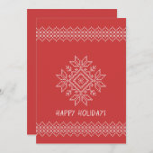 Rode kerst in scandinavië feestdagenkaart (Voorkant / Achterkant)