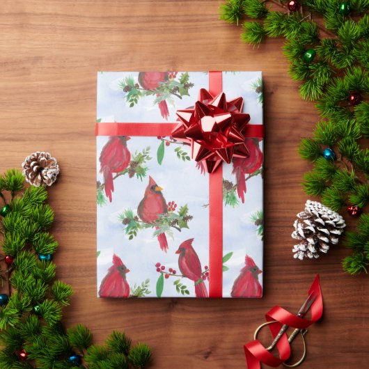 Rode kerst kardinaal inpakpapier religieus (Feestdagen Geschenken)
