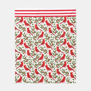 Rode Kerst Kardinalen Fleece Deken