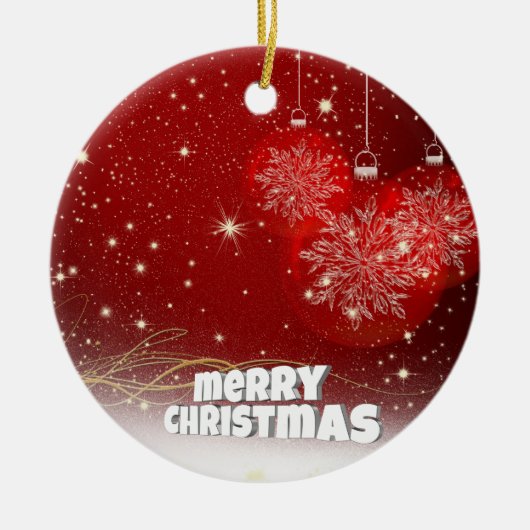 Rode kerst keramisch ornament (Voorkant)