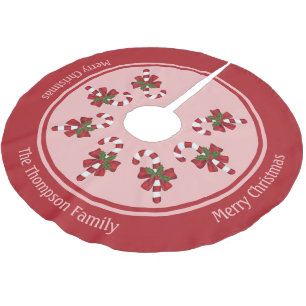 Rode Kerst Kerststokken Met Aangepaste Familienaam Kerstboom Rok
