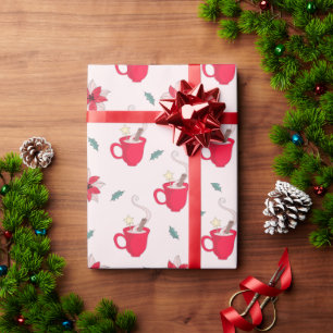 Rode Kerst Koffie Cup   De bronnen van Holly Cadeaupapier