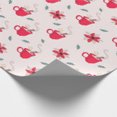 Rode Kerst Koffie Cup | De bronnen van Holly Cadeaupapier (Hoek)