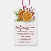 Rode Kerst Kookplaat Sudderend Potpourri Cadeaulabel (Voorkant)