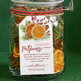 Rode Kerst Kookplaat Sudderend Potpourri Cadeaulabel