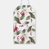 Rode Kerst label met hulst krans Cadeaulabel (Achterkant)