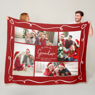 Rode Kerst Liefde Oma Fun Doodles 4 Foto Fleece Deken
