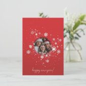 Rode Kerst Lijst met Sneeuwvlokken Kaart (Staand voorkant)