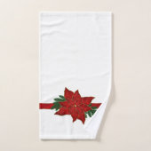 Rode kerst met de poinsettia wit bad handdoek (Handdoek)