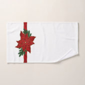 Rode kerst met de poinsettia wit bad handdoek (Handdoek)