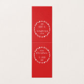 Rode kerst met witte bladeren Decor gevouwen Kaart (Buitenkant ongevouwen)