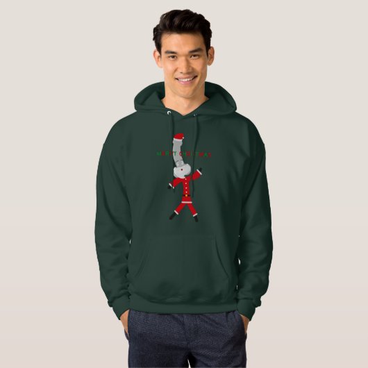 rode kerst met zwarte kerst hoodie (Voorkant volledig)