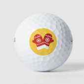 Rode kerst Mittens Golf Balls Golfballen (Voorkant)