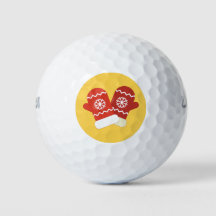 Rode kerst Mittens Golf Balls