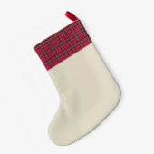 Rode Kerst Monogram Ruitensok Kleine Kerstsok (Achterkant (Hangend))