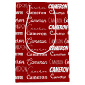 Rode Kerst Naam Collage Gepersonaliseerd Medium Cadeauzakje (Voorkant)