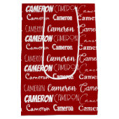 Rode Kerst Naam Collage Gepersonaliseerd Medium Cadeauzakje (Achterkant)