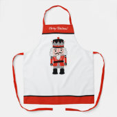 Rode kerst notenkraker bakken schort (Voorkant)
