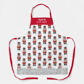 Rode kerst notenkrakerpatroon schort (Voorkant)
