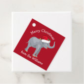 Rode Kerst Olifant Schattige Custom Party Bedankjes Labels (In situ)