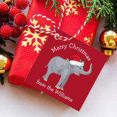 Rode Kerst Olifant Schattige Custom Party Bedankjes Labels