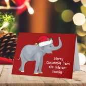 Rode Kerst Olifant Schattigee Custom Kinder Feestdagen Kaart