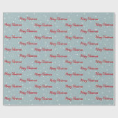 Rode kerst op sneeuwvlokken, verpakt papier (Vlak)