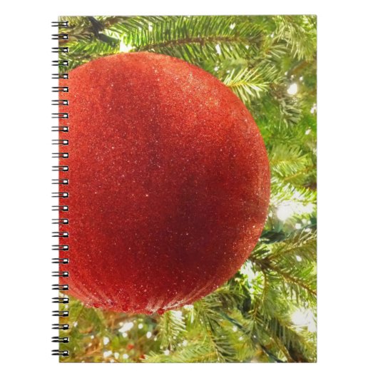 Rode Kerst Ornament Bol Notitieboek (Voorkant)