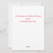 Rode kerst ornament en wit licht feestdagenkaart (Achterkant)