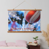 Rode kerst ornament en wit licht hangend wandkleed (Slaapkamer)