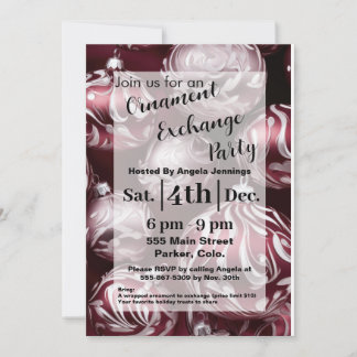 Rode Kerst Ornament Party Invitation Kaarten