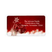 Rode Kerst Ornament Vakantie Adresetiketten Etiket (Voorkant)