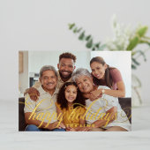 Rode Kerst Patroon Eenvoudig Script Folie Feestdagenkaart (Staand Voorkant)