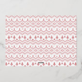 Rode Kerst Patroon Eenvoudig Script Folie Feestdagenkaart (Achterkant)