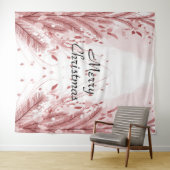 Rode Kerst Pijnboom Sneeuw Decoratie Mooie Wandkleed (In Situ (horizontaal))