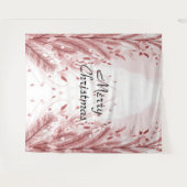 Rode Kerst Pijnboom Sneeuw Decoratie Mooie Wandkleed (Voorkant (horizontaal))