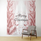 Rode Kerst Pijnboom Sneeuw Decoratie Mooie Wandkleed (In situ)