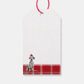 Rode Kerst Plaid Dalmatiër Kerstmis Cadeaulabel (Achterkant)