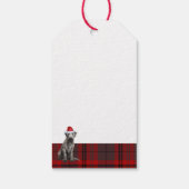 Rode Kerst Plaid Ierse Wolfshond Honden Kerstmis Cadeaulabel (Achterkant)