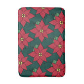 Rode Kerst Poinsettia Badkamer Mat (Voorkant Verticaal)