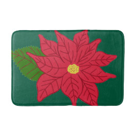 Rode Kerst Poinsettia Badmat