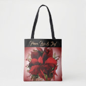 Rode kerst Poinsettia-Canvas tas (Voorkant)