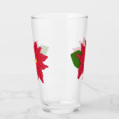 Rode Kerst Poinsettia Glas (Links)