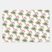 RODE KERST POINSETTIA, HOLLY, CANDY CANE INPAKPAPIER VEL (Voorkant 3)