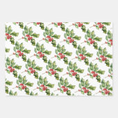 RODE KERST POINSETTIA, HOLLY, CANDY CANE INPAKPAPIER VEL (Voorkant 2)