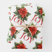 RODE KERST POINSETTIA, HOLLY, CANDY CANE INPAKPAPIER VEL (In situ)