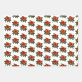 RODE KERST POINSETTIA PATRONEN GECOÖRDINEERD INPAKPAPIER VEL (Voorkant 2)