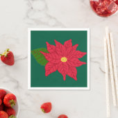Rode Kerst-Poinsettia Servet (Insitu)