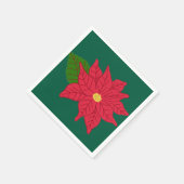 Rode Kerst-Poinsettia Servet (Hoek)